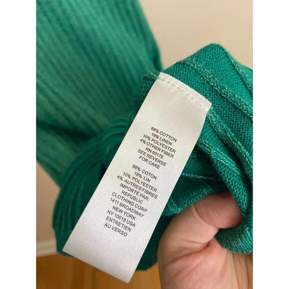 House of Harlow 1960 NWT Green Ribbed Sweater Dress Size Medium Sparkly Knit - Picture 12 of 13